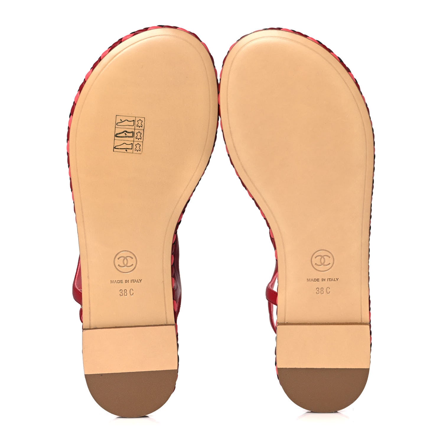 Chanel Lambskin Chain Thong Sandals 38 Dark Red 5 of 7