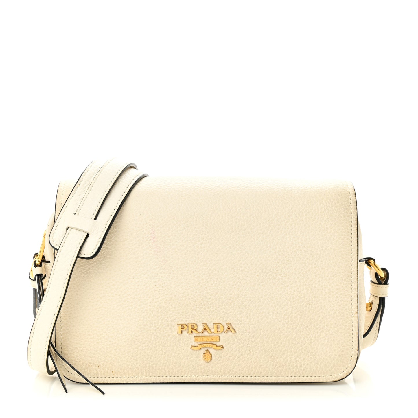 Vitello Phenix Flap Crossbody White