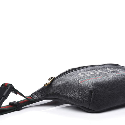 Gucci Grained Calfskin Small Logo Belt Bag Black 5 of 10