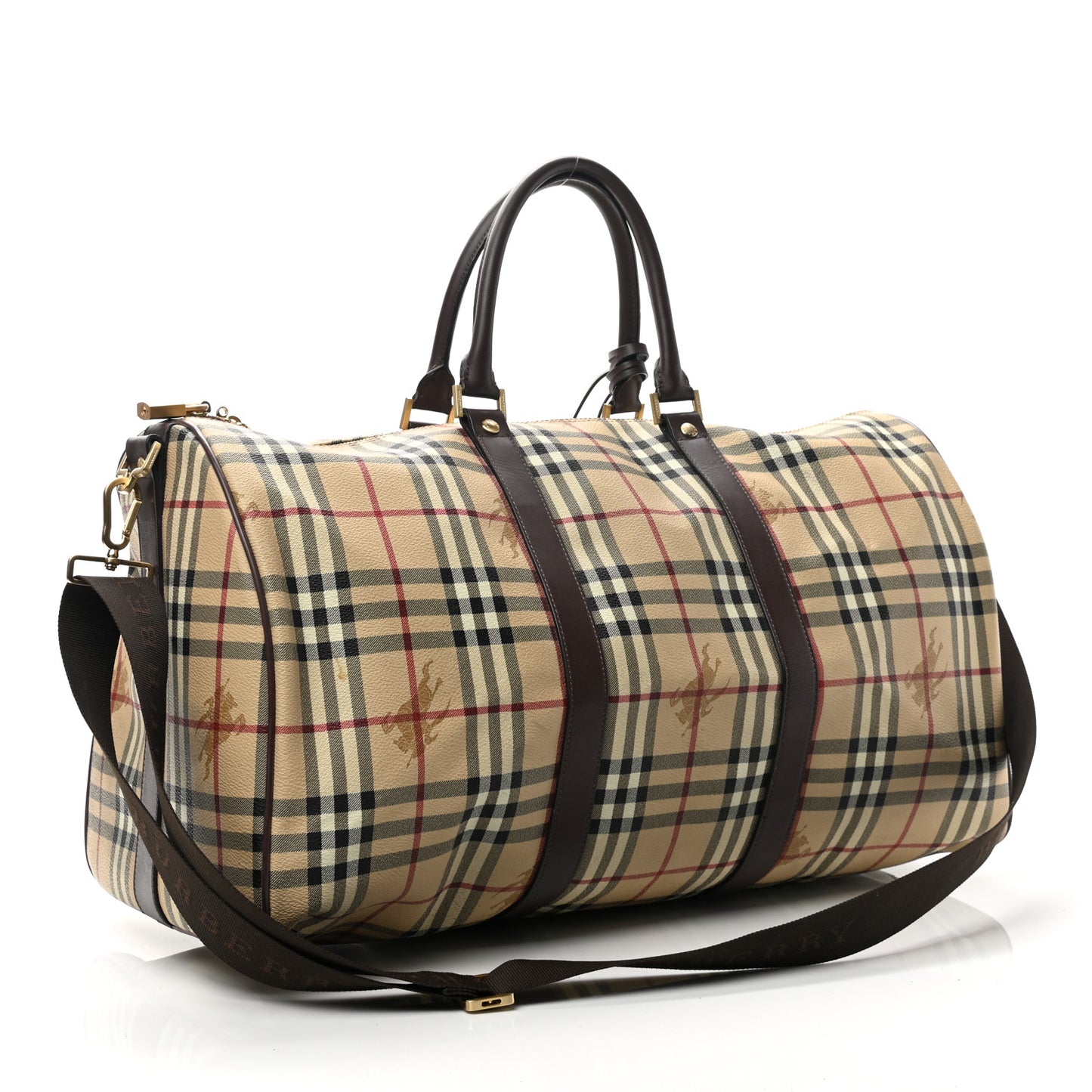 Haymarket Check Duffle Bag Dark Brown