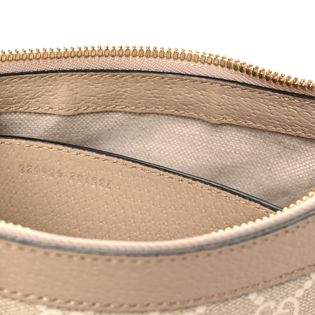 GG Supreme Monogram Textured Dollar Calfskin Web Small Ophidia GG Handbag Beige Mystic White Oatmeal