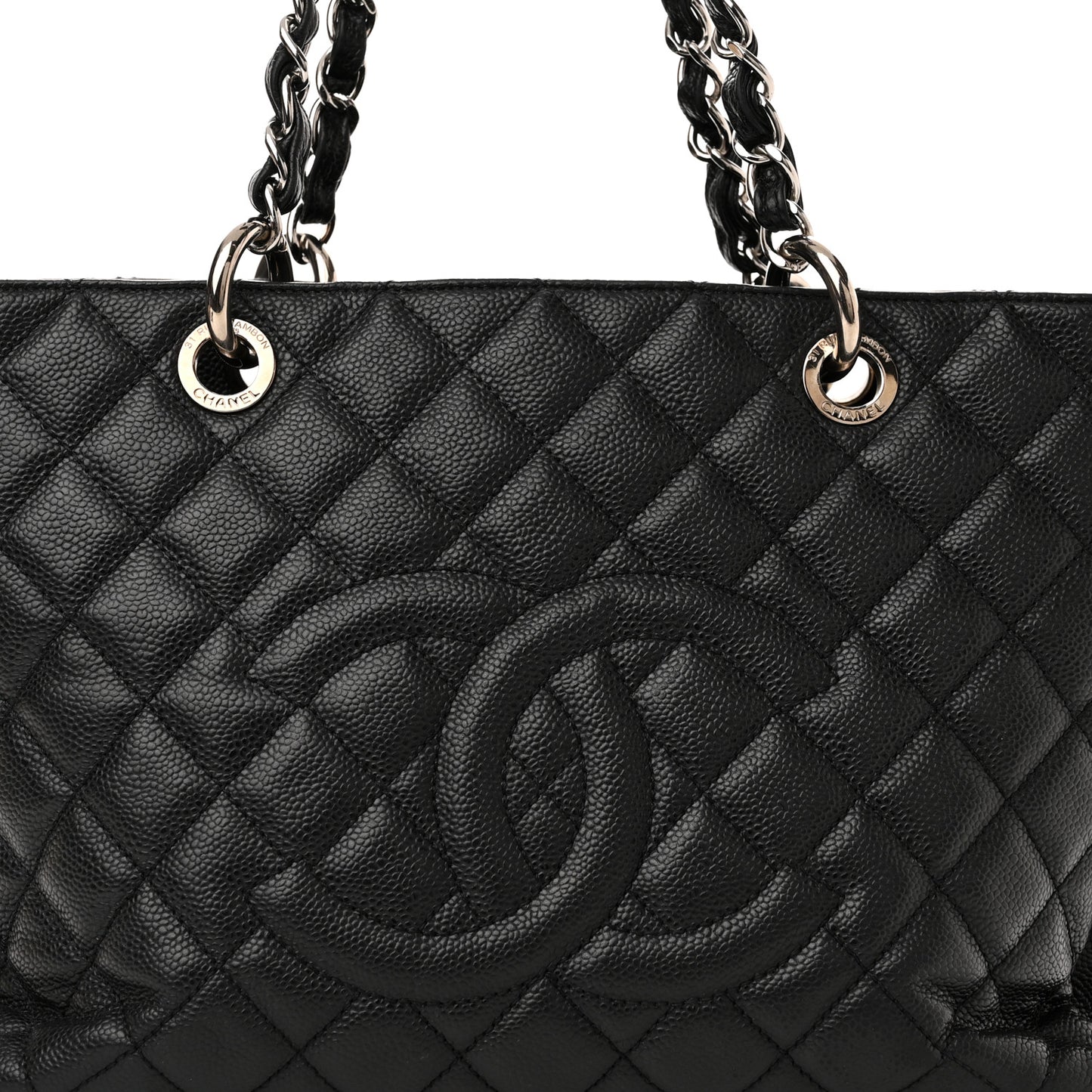 Caviar Quilted Grand Shopping Tote GST Black