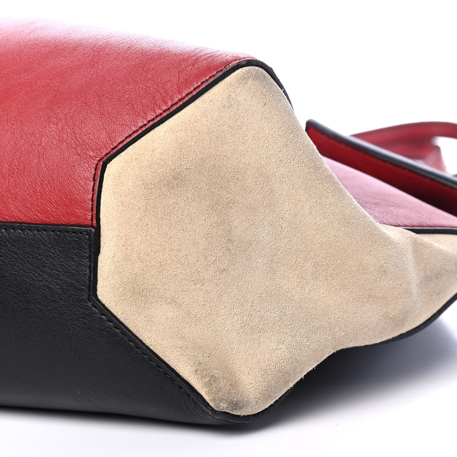 Alexander McQueen Calfskin Suede Butterfly Tote Red Black Beige 9 of 9