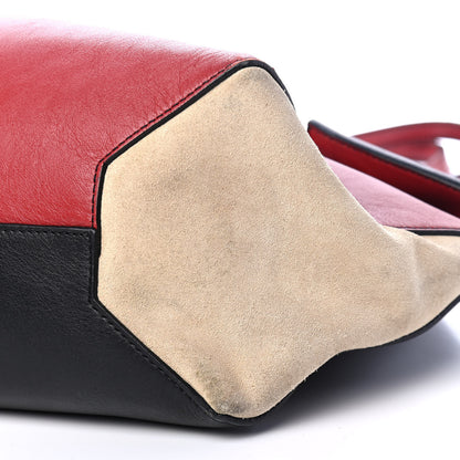 Alexander McQueen Calfskin Suede Butterfly Tote Red Black Beige 9 of 9