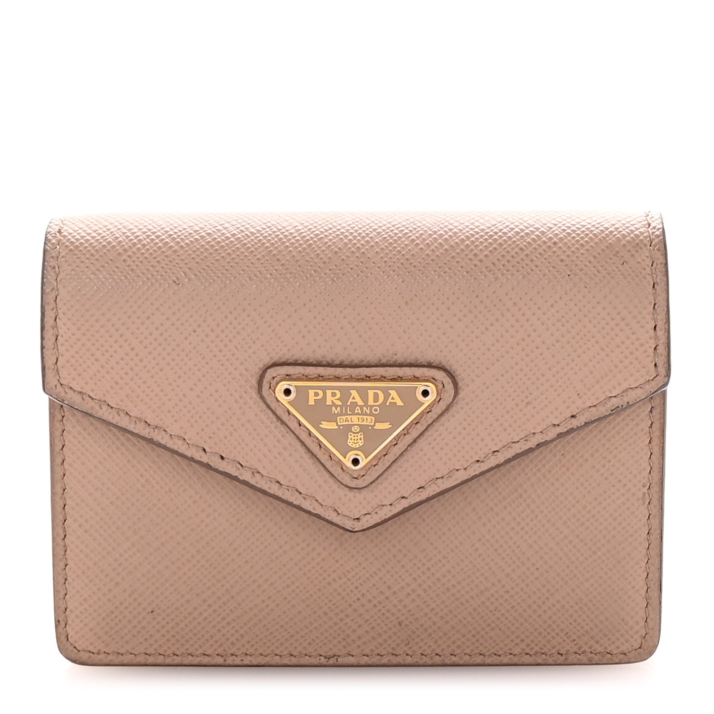 Saffiano Metal Small Tri-Fold Wallet Cammeo