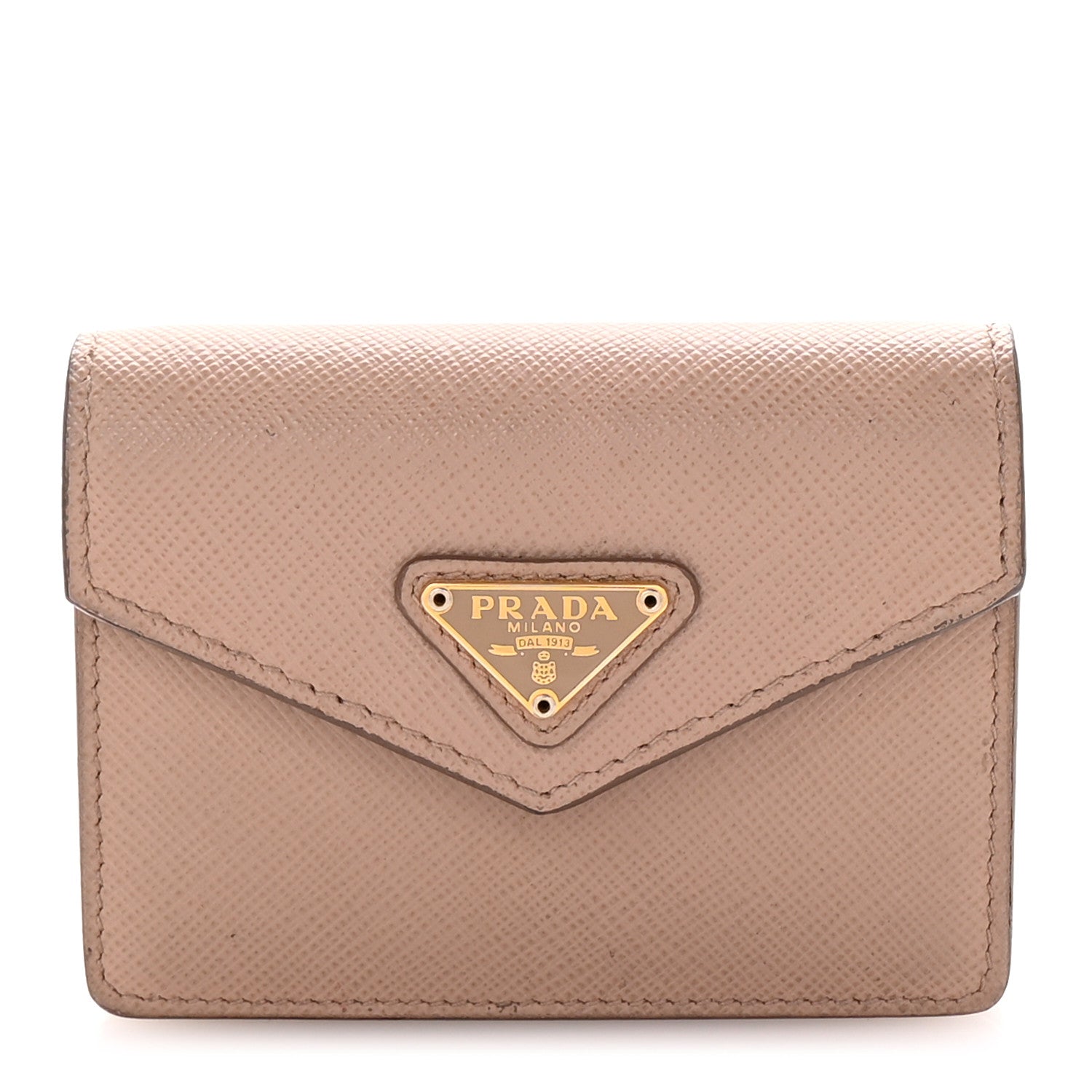 Prada Saffiano Metal Small Tri-Fold Wallet Cammeo 1 of 6