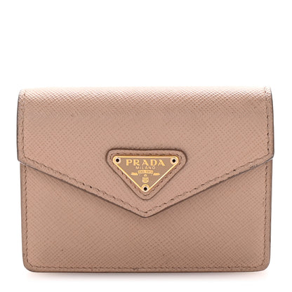 Prada Saffiano Metal Small Tri-Fold Wallet Cammeo 1 of 6