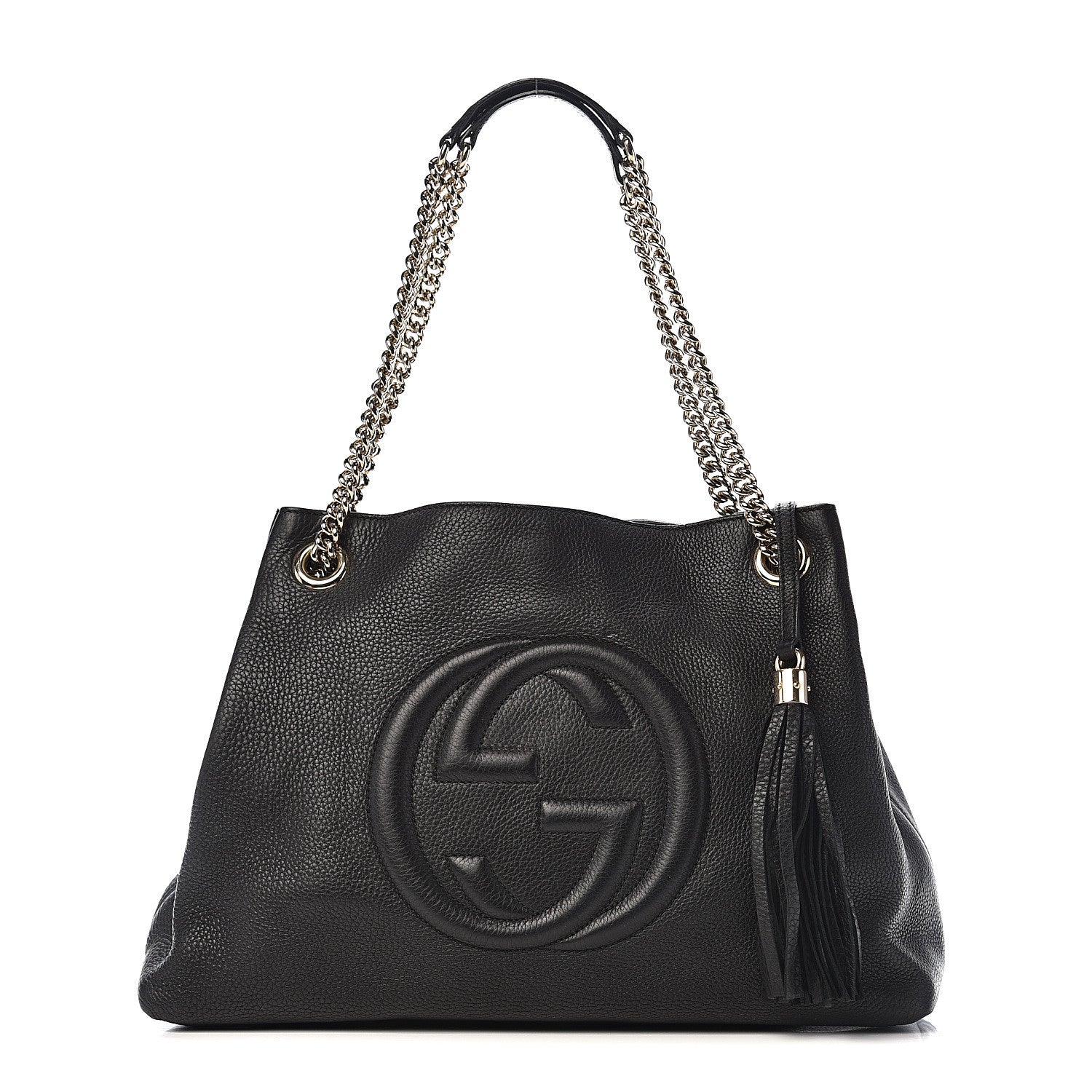 Gucci Pebbled Calfskin Medium Soho Chain Shoulder Bag Black 1 of 14