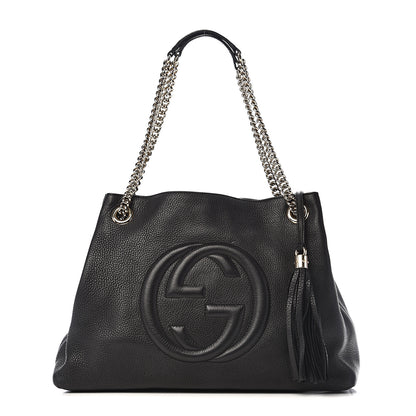 Gucci Pebbled Calfskin Medium Soho Chain Shoulder Bag Black 1 of 14