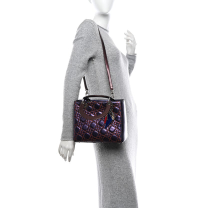 Christian Dior Metallic Lambskin Cannage Medium Anselm Reyle Lady Dior Purple Orange 2 of 10