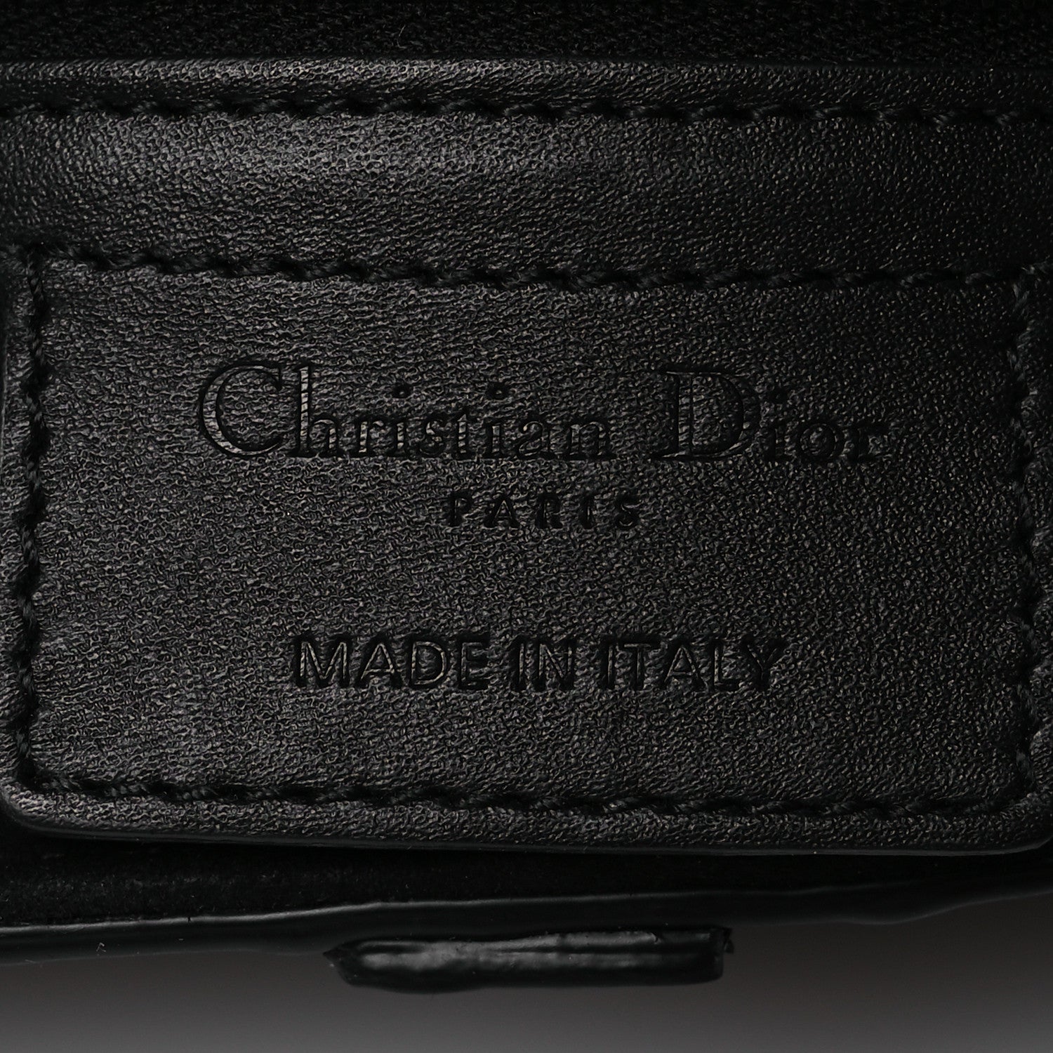 Christian Dior Calfskin Embossed Oblique Saddle Bag With Strap Black 6 of 10