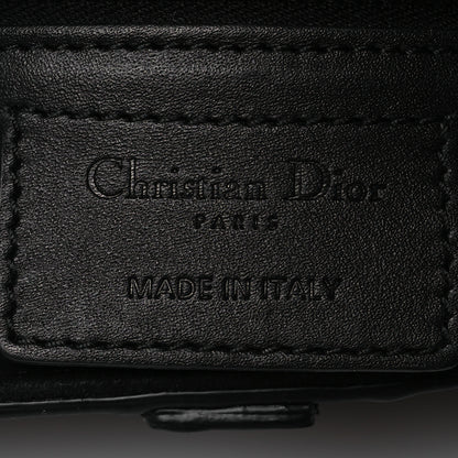 Christian Dior Calfskin Embossed Oblique Saddle Bag With Strap Black 6 of 10