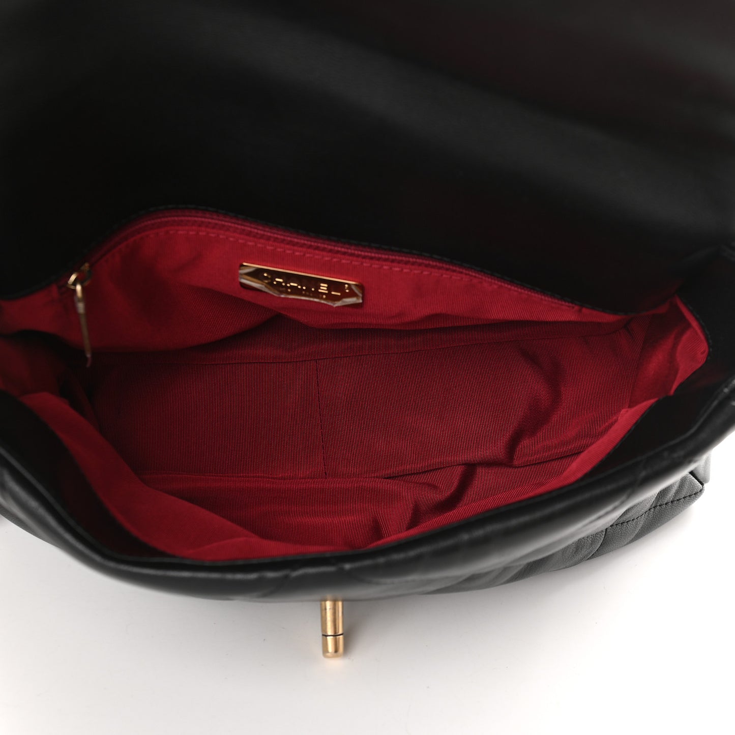 Lambskin Quilted Large Chanel 19 Flap Black