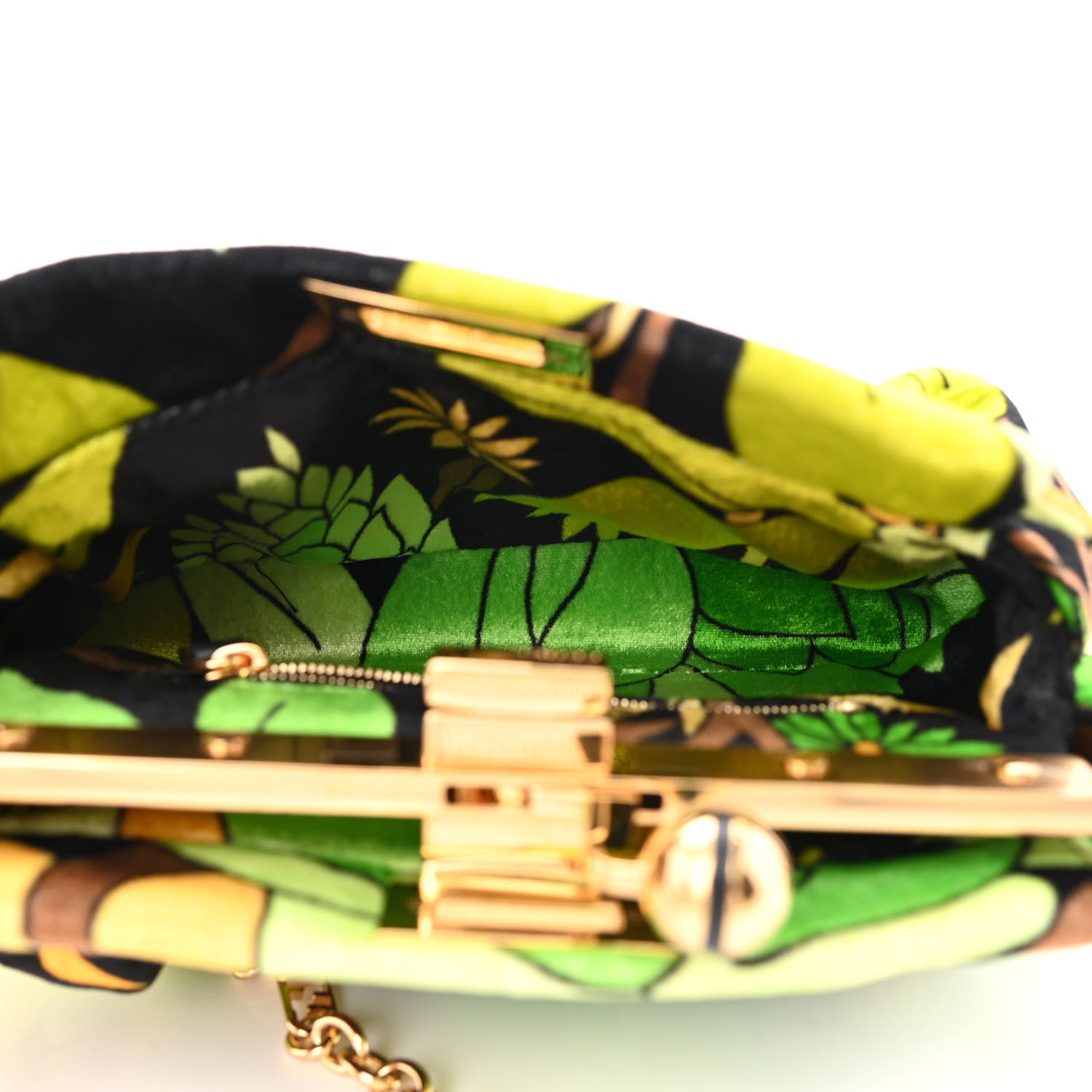 Fendi Velvet Dream Garden Small Peekaboo Click Bag Verde Multicolor Black 5 of 10