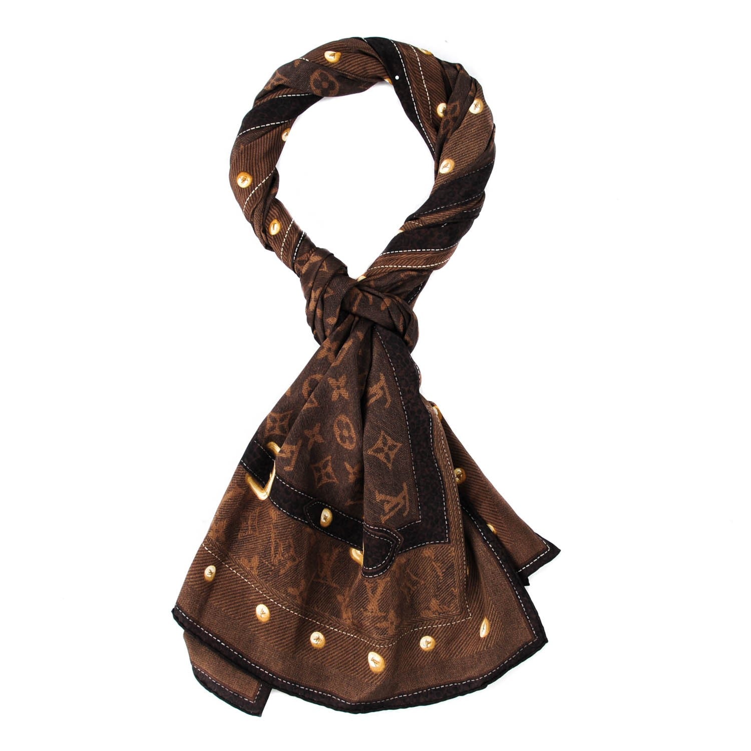 Louis Vuitton Silk Monogram New Denim Bandana Scarf Ebene 1 of 5