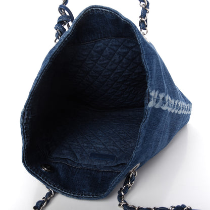 Chanel Denim Printed Shopping Bag Blue 5 of 11