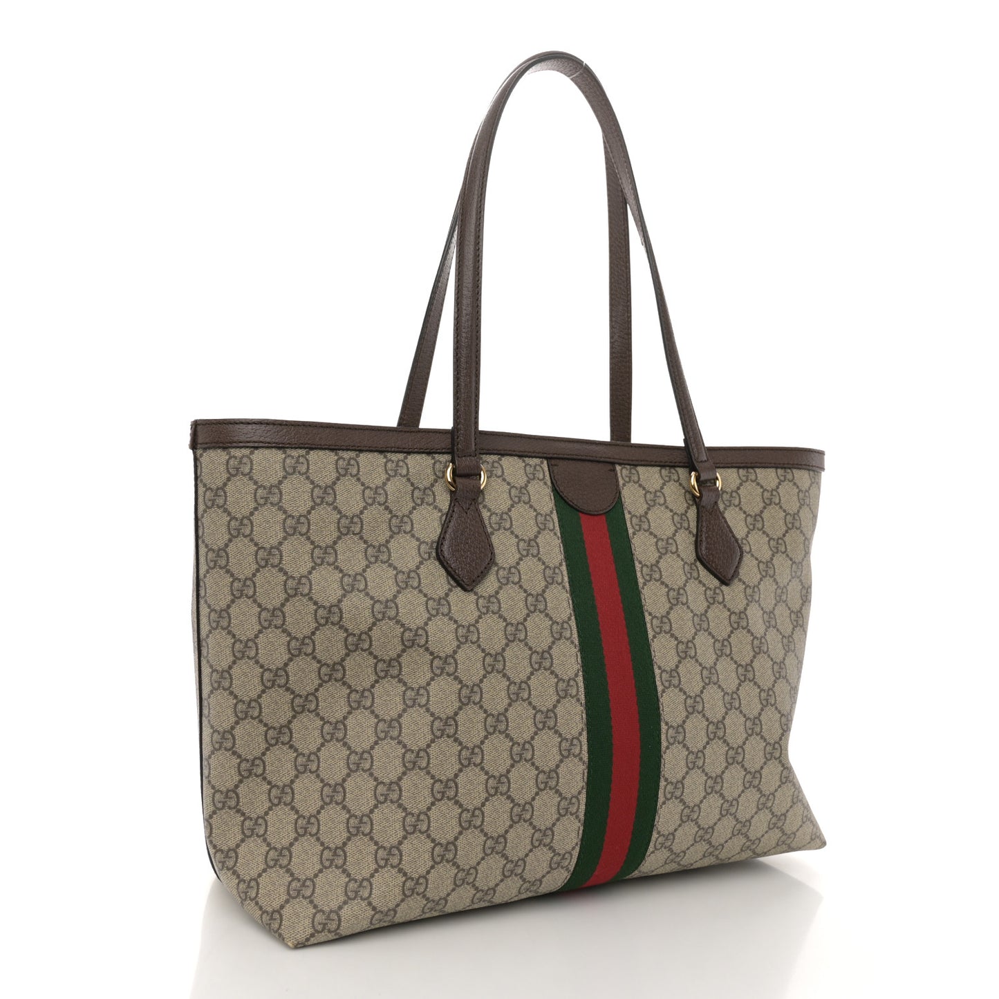 GG Supreme Monogram Medium Ophidia Shopping Tote Brown