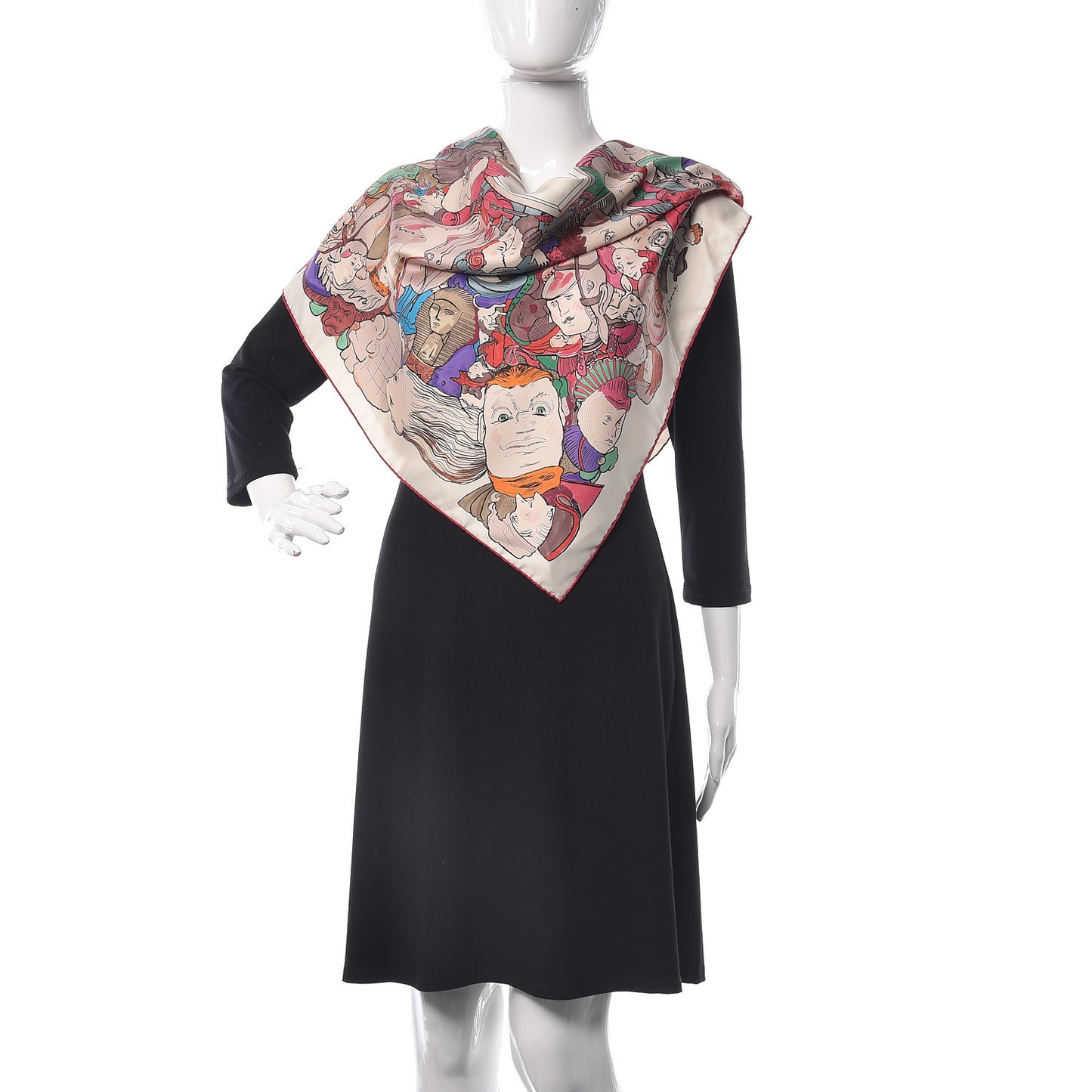 Silk Metamorphoses Par Paris Scarf 90 Rose Cendre Vert