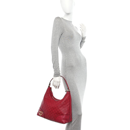 Gucci Guccissima Medium Lovely Heart Hobo Red 2 of 10