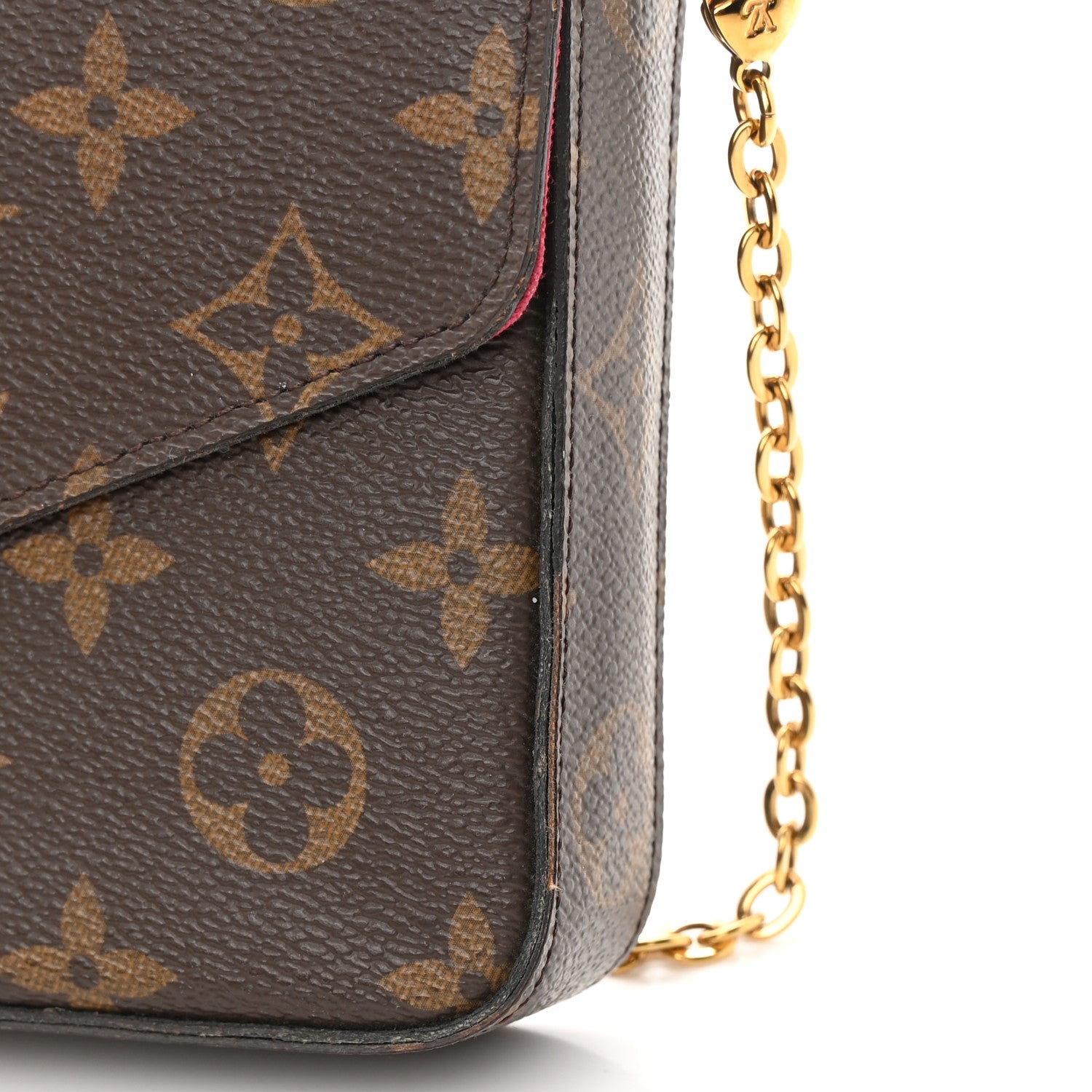 Louis Vuitton Monogram Pochette Felicie Chain Wallet Fuchsia 13 of 19