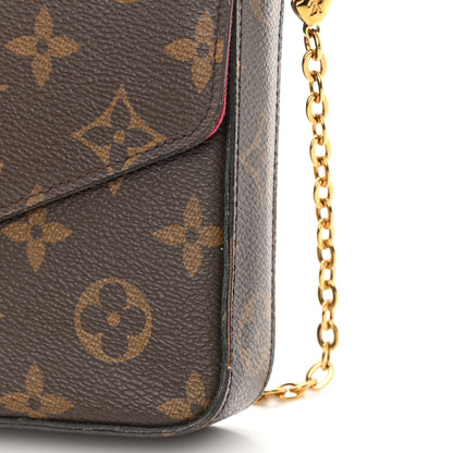 Louis Vuitton Monogram Pochette Felicie Chain Wallet Fuchsia 13 of 19