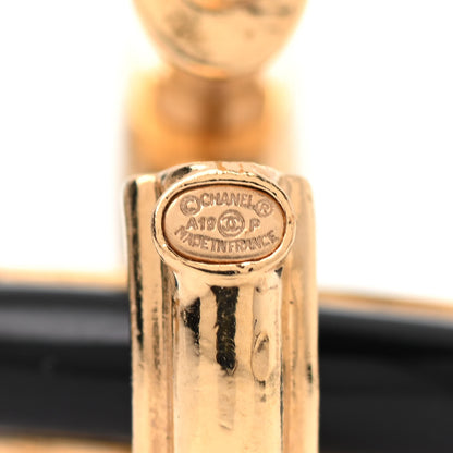 Chanel Resin Crystal CC Drop Earrings Gold Black 4 of 4