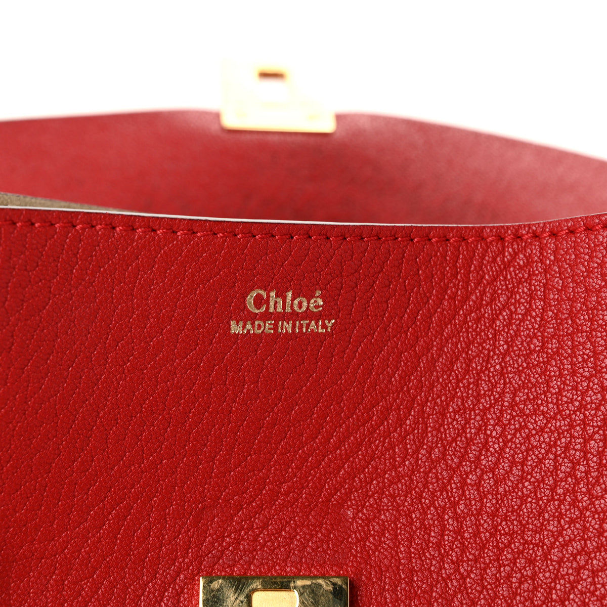 Chloe Grained Lambskin Mini Drew Shoulder Bag Plaid Red 6 of 10