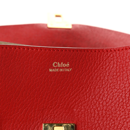 Chloe Grained Lambskin Mini Drew Shoulder Bag Plaid Red 6 of 10