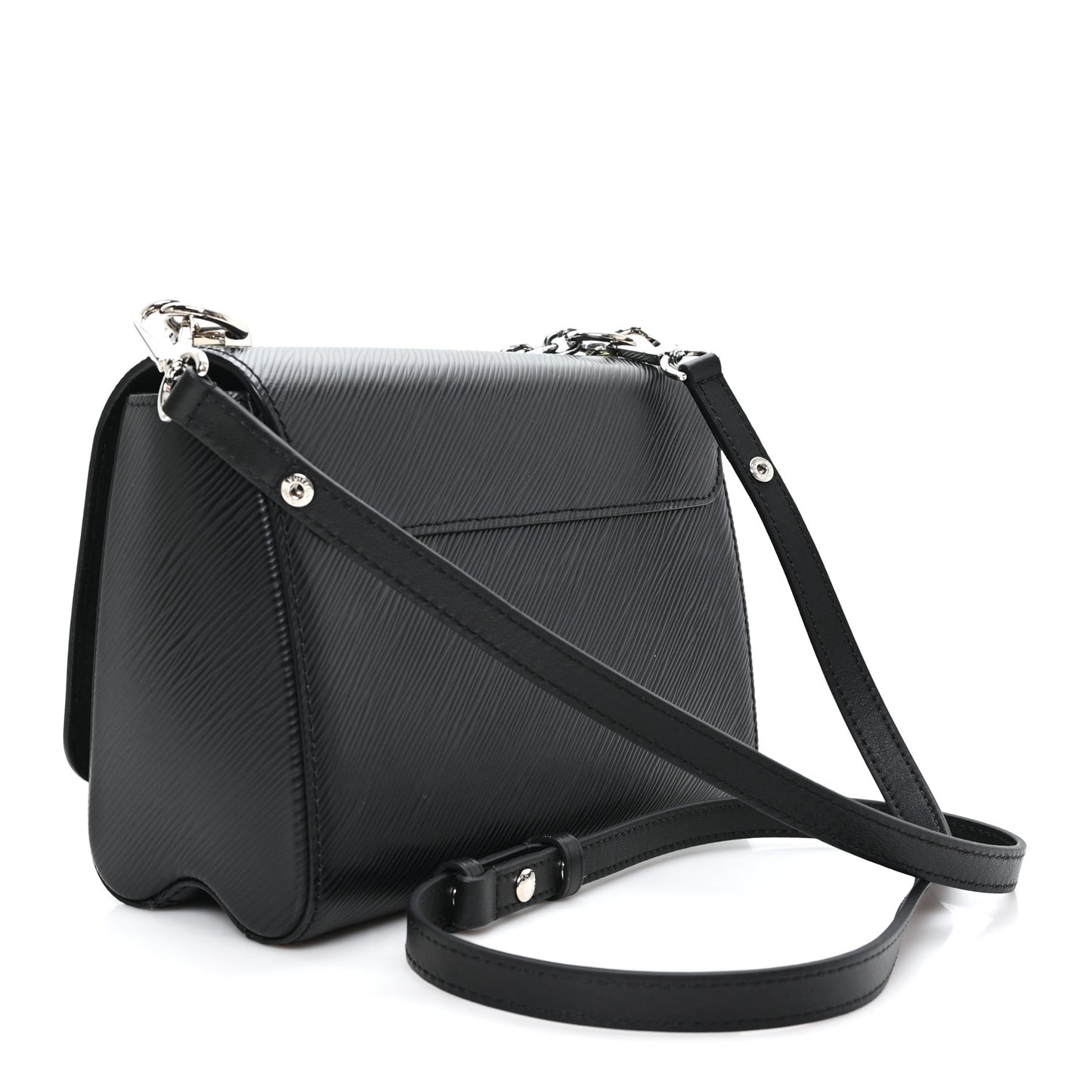 Epi Whipstitch Heart Twist Shoulder Bag MM Black