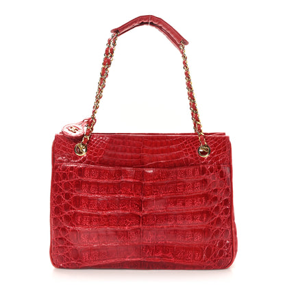 Chanel Alligator Shoulder Bag Red 1 of 10