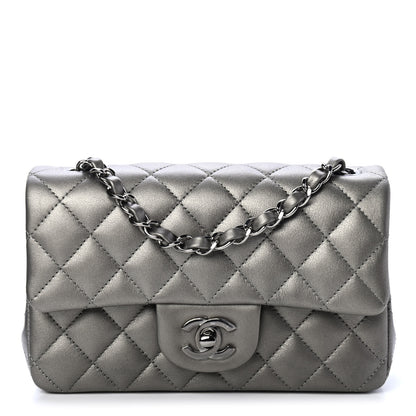 Chanel Metallic Calfskin Quilted Mini Rectangular Flap Ruthenium 1 of 4