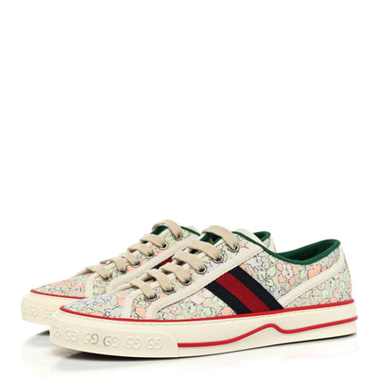 Gucci X LIBERTY OF LONDON Canvas Web Tracy Print Womens 1977 Tennis Sneakers 38 Mint Peach Mystic White 3 of 8