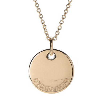 Tiffany 18K Yellow Gold Notes Letter A Disc Charm Pendant Necklace 4 of 8