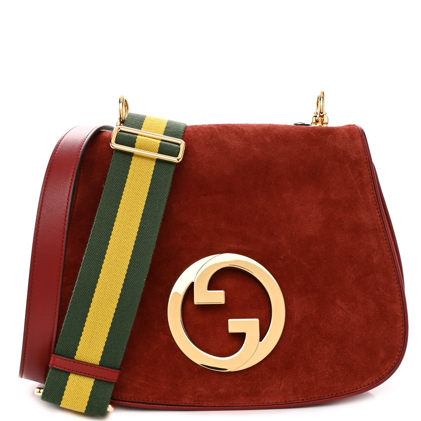 Suede Talco Roxy Calfskin Web Medium Blondie Shoulder Flap Bag Blondie Red