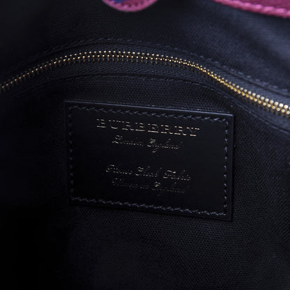 Burberry Grainy Calfskin House Check Small Canterbury Tote Berry Pink 8 of 10