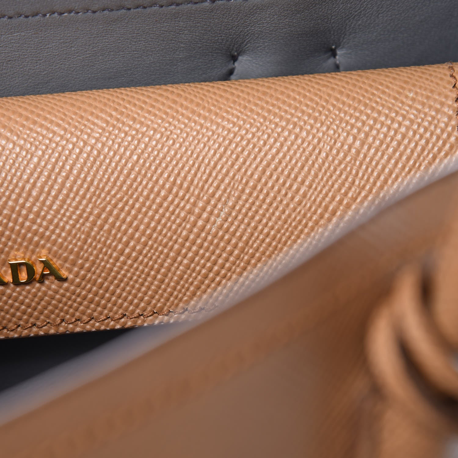 Prada Saffiano Cuir Bi-Color Medium Double Bag Caramel Marmo 11 of 11