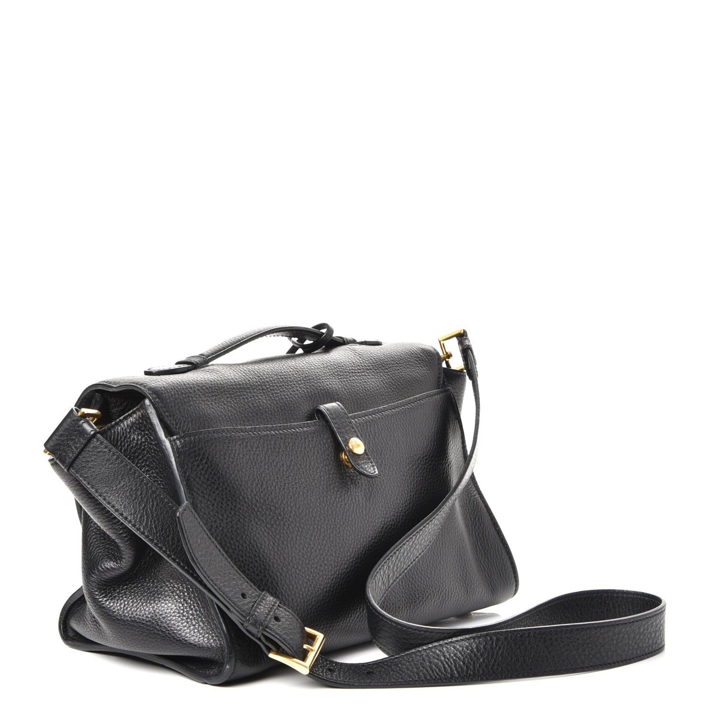 Vitello Daino Sound Twin Pocket Satchel Black
