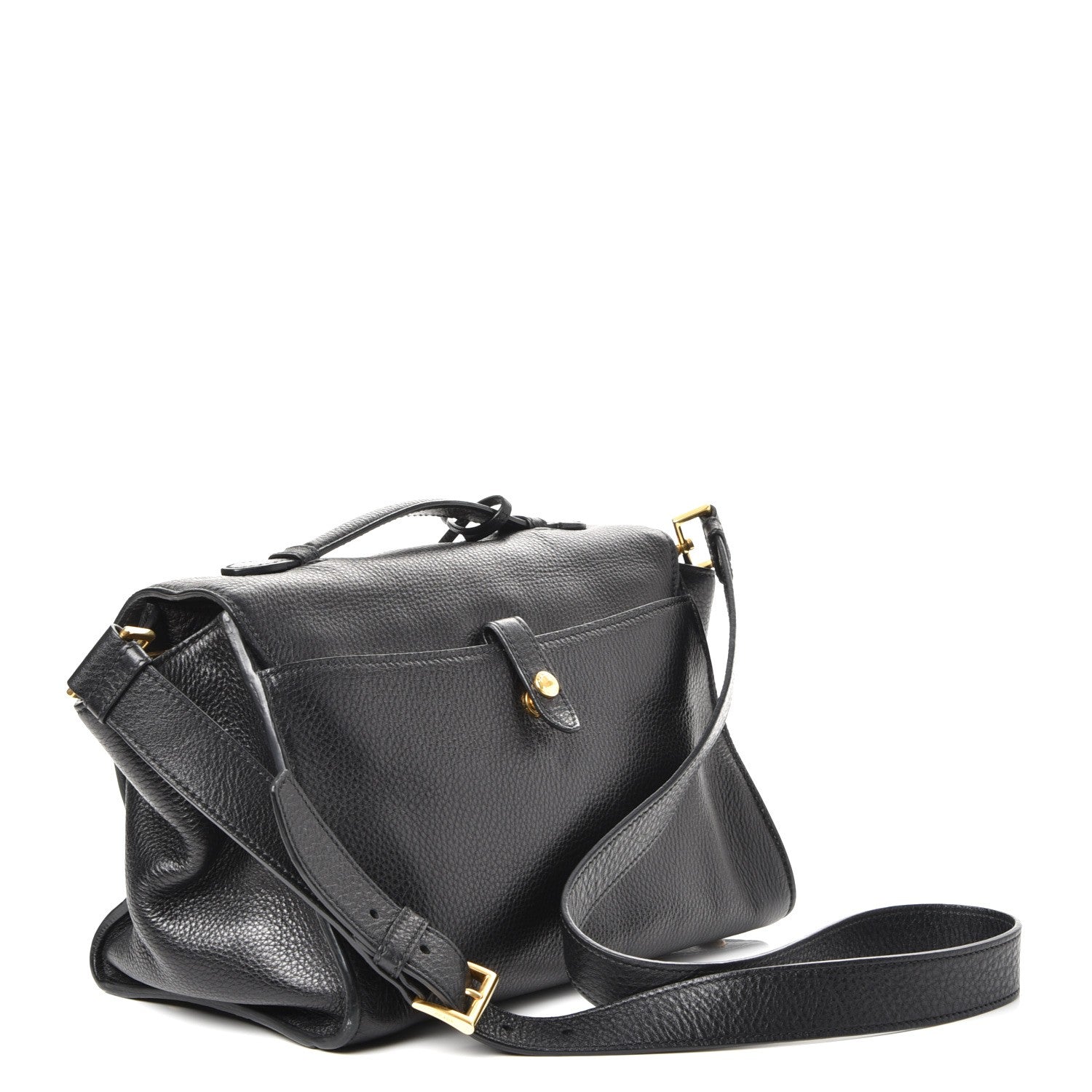 Prada Vitello Daino Sound Twin Pocket Satchel Black 3 of 8
