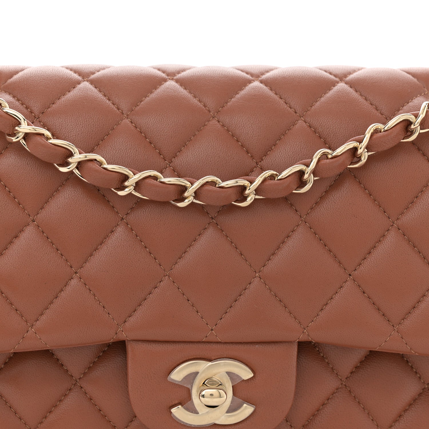 Chanel Lambskin Quilted Medium Double Flap Brown 8 of 11