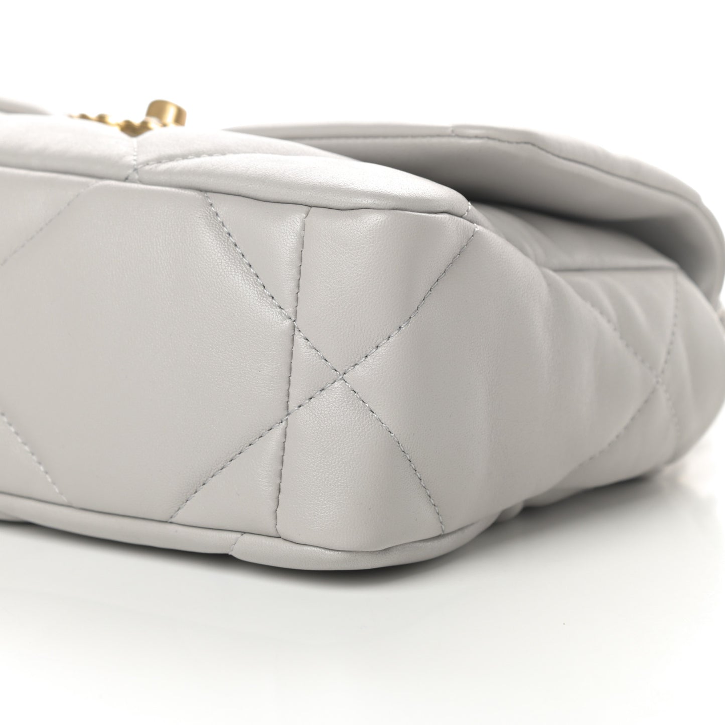 Goatskin Quilted Medium Chanel 19 Flap Grey