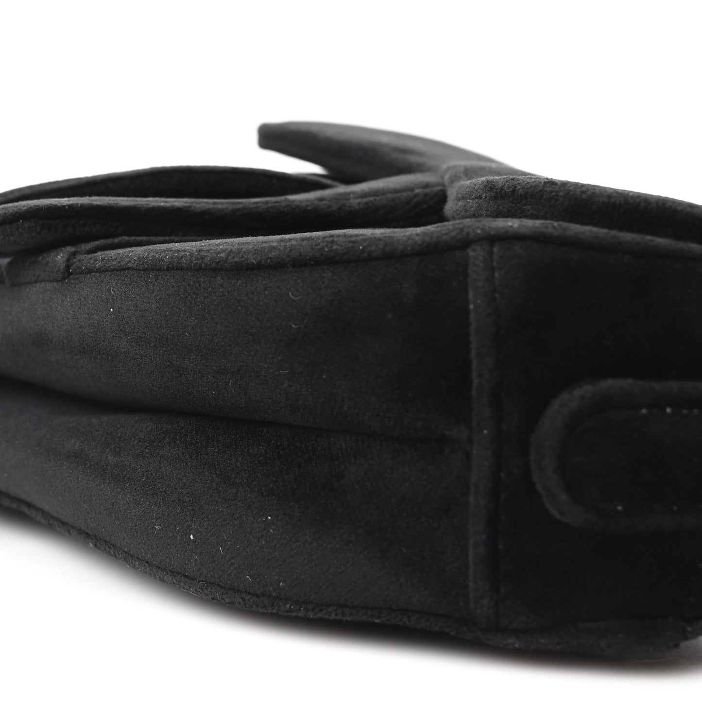 Velvet Crystal Mini Saddle Bag Black
