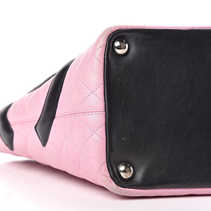 Chanel Calfskin Quilted Large Cambon Tote Pink Black 9 of 13