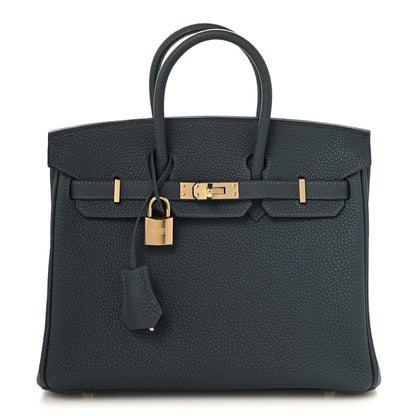 Hermes Togo Birkin 25 Gris Misty 1 of 12
