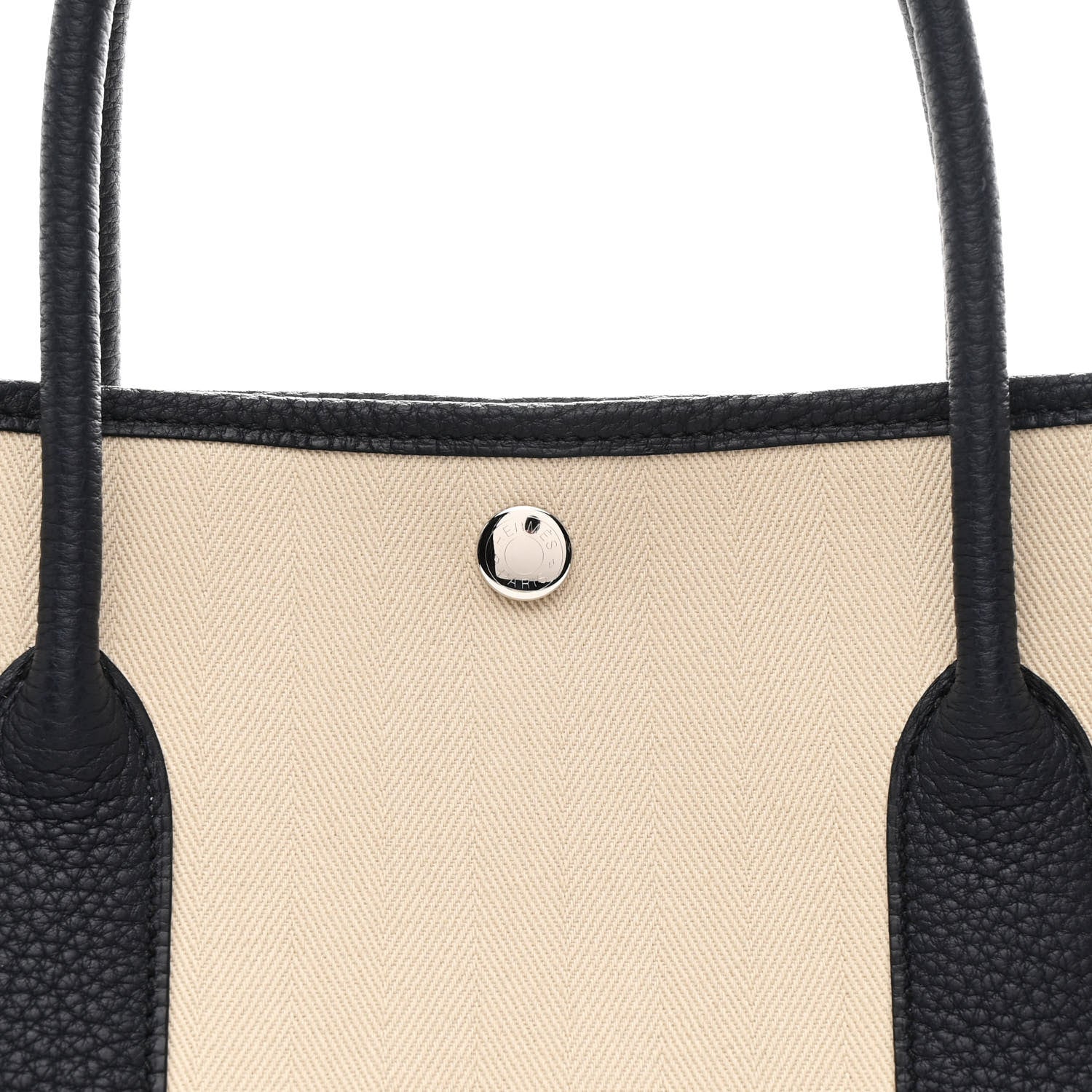 Hermes Chevron Herringbone Toile Negonda Garden Party 36 PM Tote Nata Bleu Indigo 8 of 10