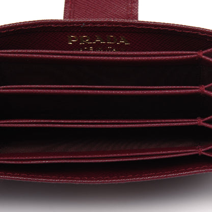 Prada Saffiano Metal Accordion Card Case Cerise 5 of 8