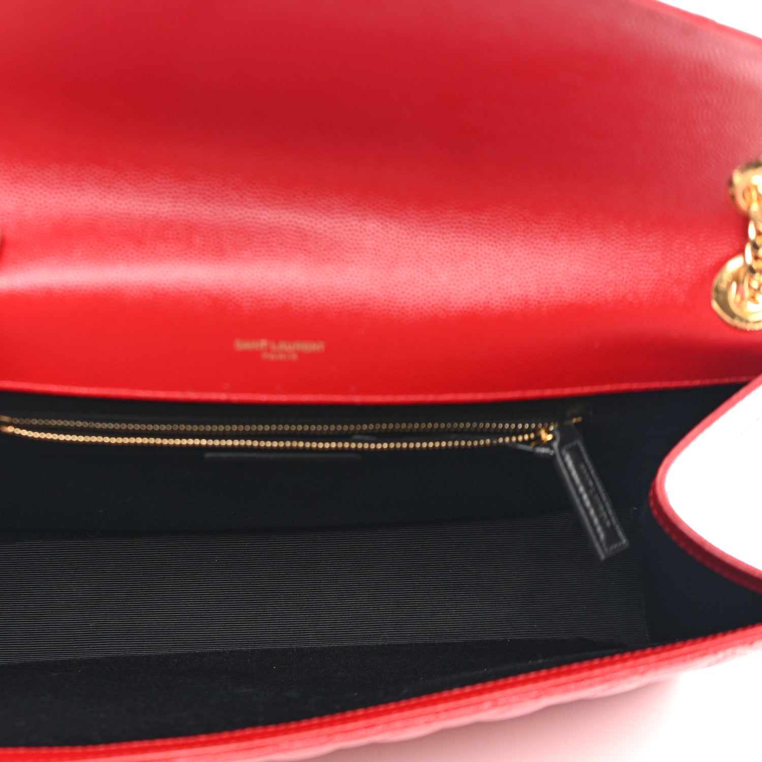 Saint Laurent Grain De Poudre Mixed Matelasse Large Triquilt Monogram Satchel New Red 5 of 11