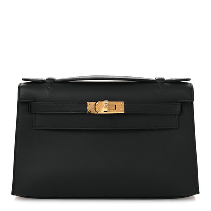 Hermes Swift Kelly Pochette Clutch Black 1 of 12