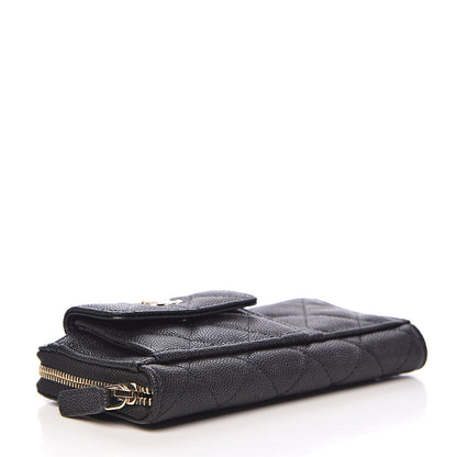 Chanel Caviar Quilted In & Out Zip Around Wallet Black 4 of 9
