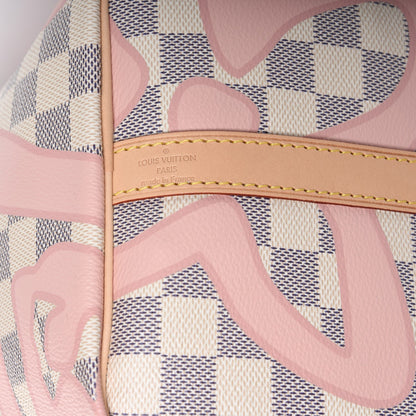 Louis Vuitton Damier Azur Tahitienne Speedy Bandouliere 30 Rose Ballerine 8 of 8