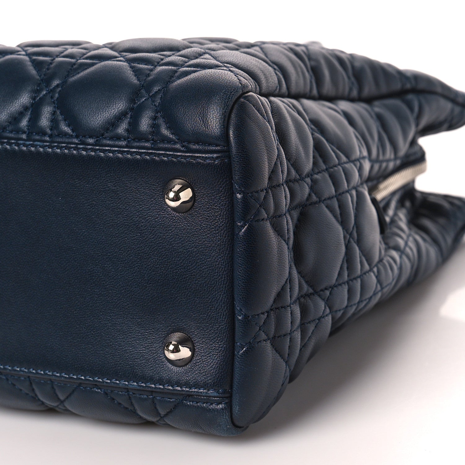 Christian Dior Lambskin Cannage Large Dior Soft Shopping Tote Navy 8 of 9